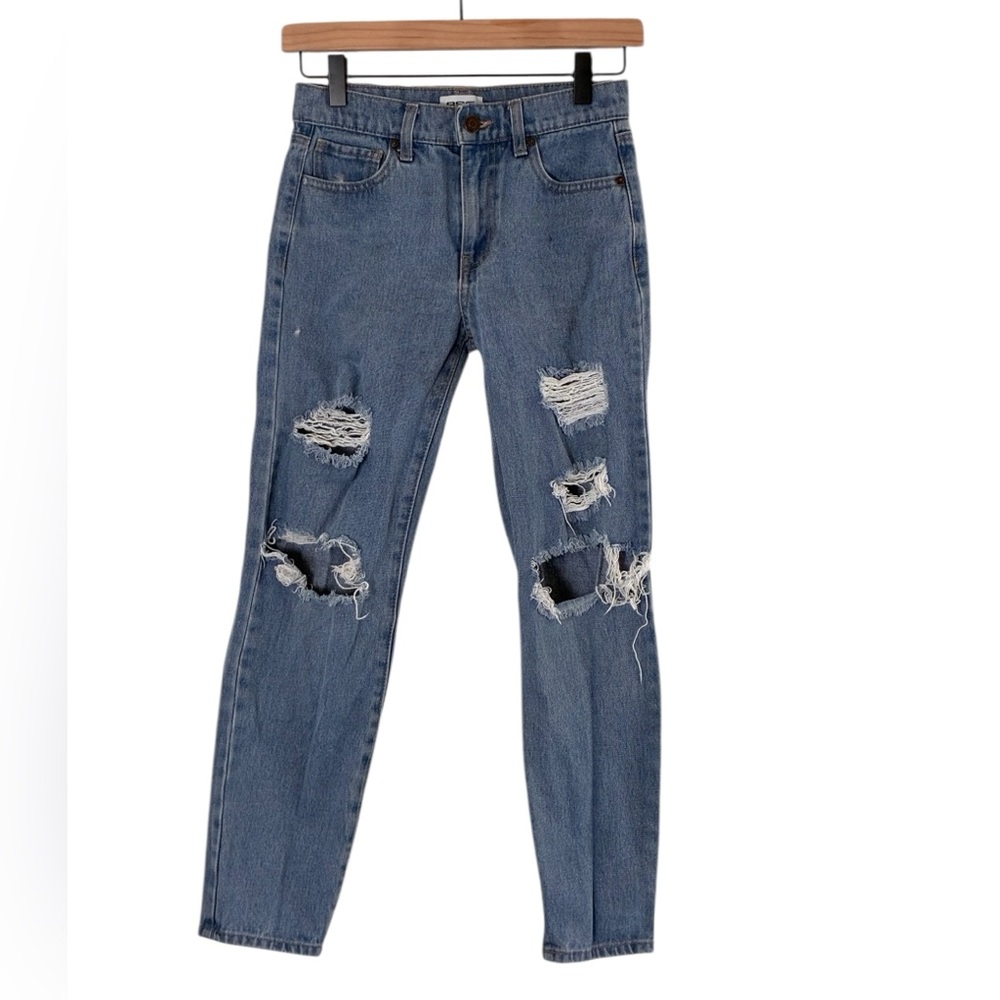 RSQ | Distressed rigid denim destroyed straight baggy jeans